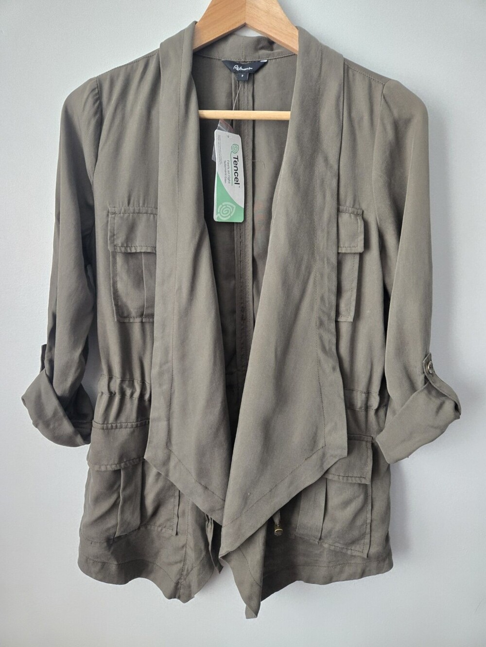 New REITMANS Olive Utility Drape Lyocell Jacket - AS IS